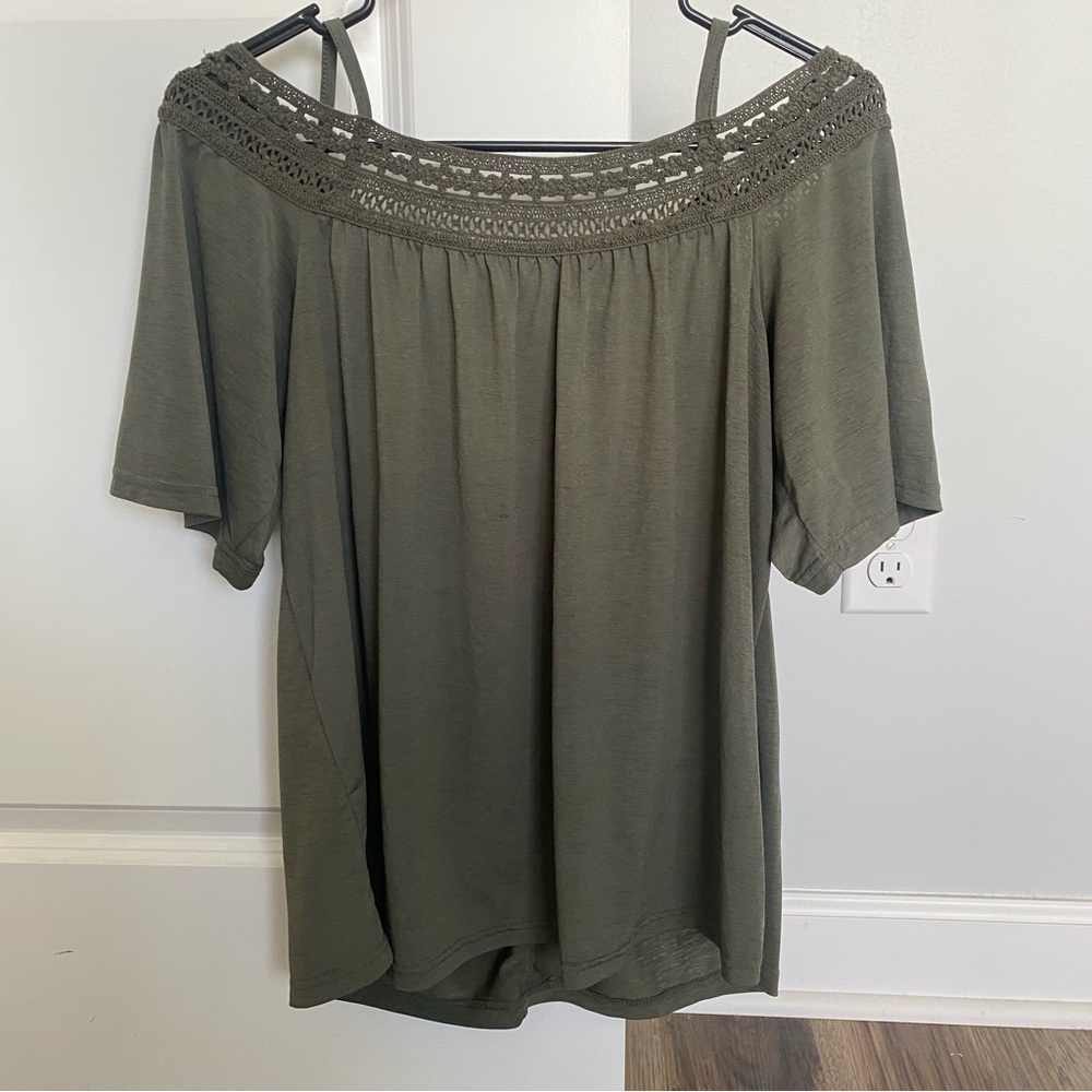 Olive Green Off-Shoulder Women's Top